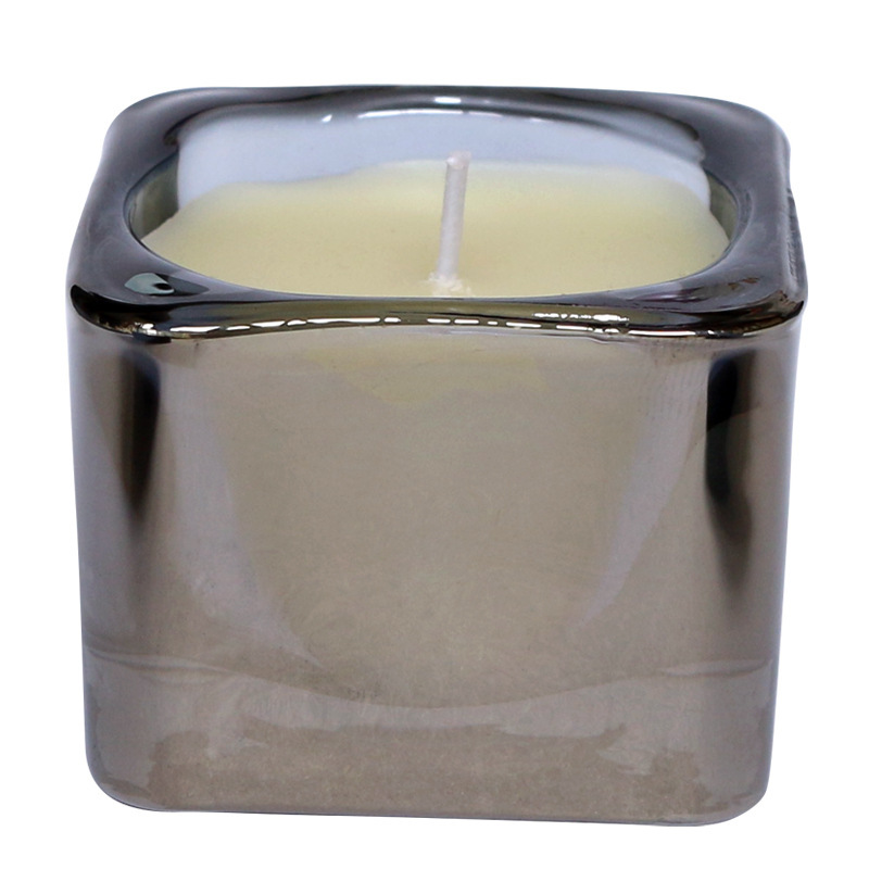 Factory direct sales cloud ink gray ion plated square cup scented candle soybean wax coconut candle lamp with hand gift fragrance decoration wholesale Item Picture