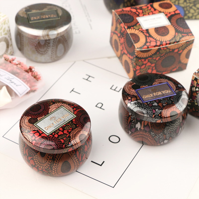 Aromatherapy candle romantic soy wax cup gift Chiyo paper horse tin can fragrance essential oil with hand gift wholesale details Picture