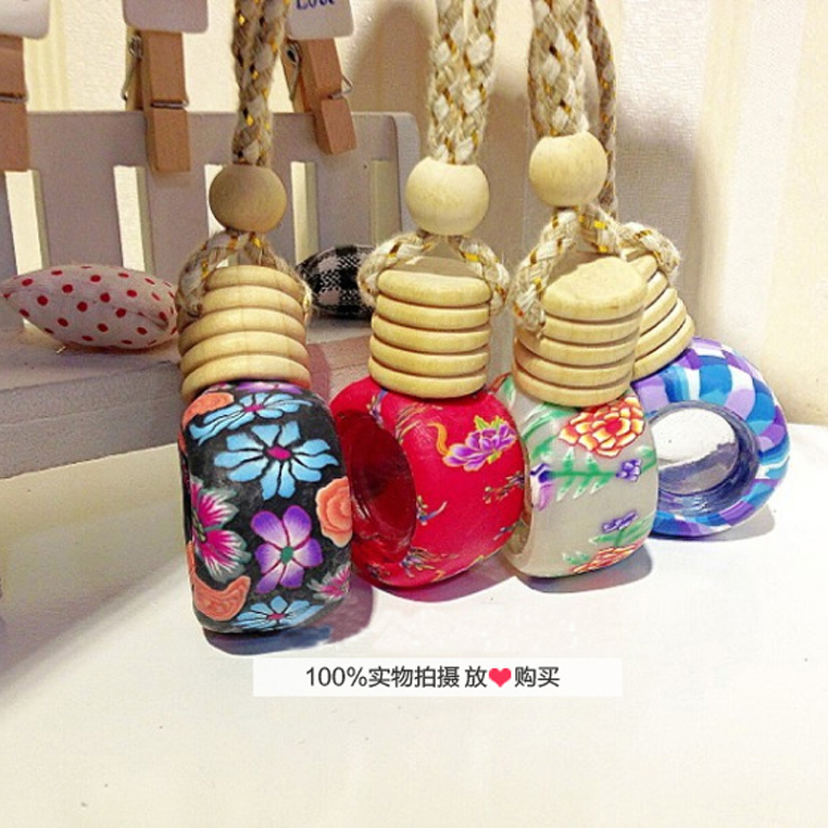 Semi - round clay bottle car perfume car accessories car aromatherapy details Picture