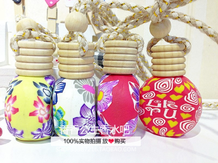 Half bag of clay bottle car perfume pendant car aromatherapy details Picture