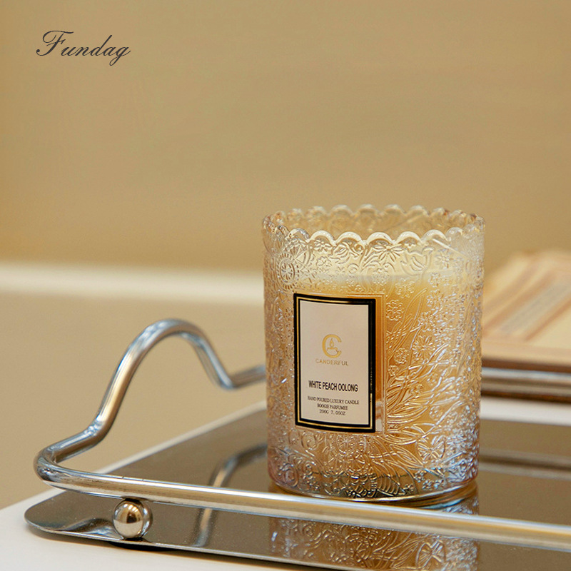 Aromatherapy candle cup relief glass ins Wind plant smokeless scented candle Valentine's Day with hand gift wholesale Item Picture