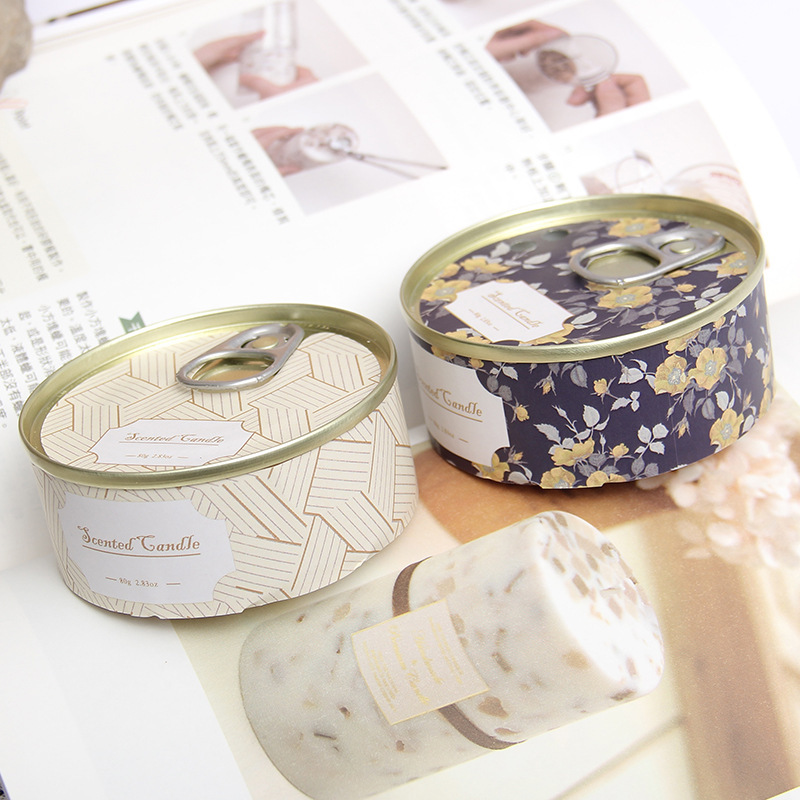 Scented candle wholesale wedding birthday companion gift Portable tinplate can smokeless soybean wax bedroom deodorant adornment Specification drawing