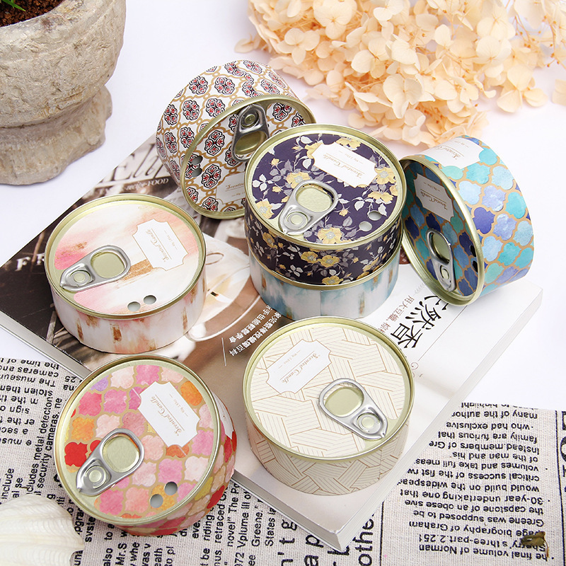 Scented candle wholesale wedding birthday companion gift Portable tinplate can smokeless soybean wax bedroom deodorant adornment details Picture
