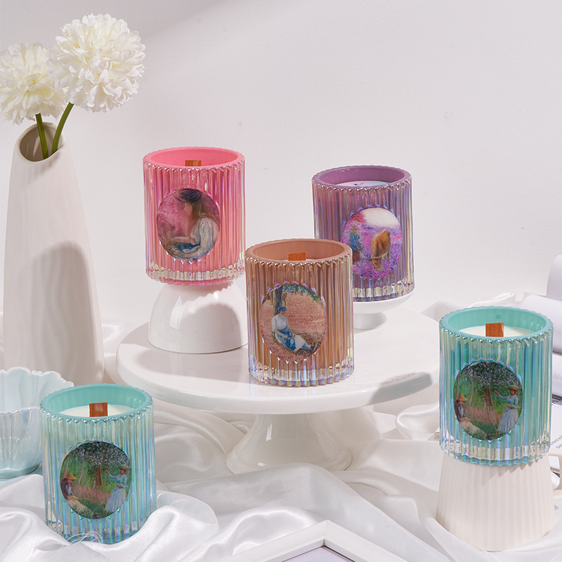 Aromatherapy Candle Wholesale Vintage Roman column cup plant soy wax Bedroom home deodorant scented candle cup decoration Specification drawing