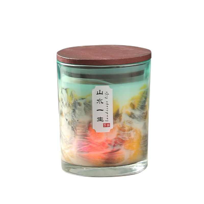 Aromatherapy candle retro landscape life glass plant soy wax bedroom home fragrance candle cup decoration wholesale Item Picture