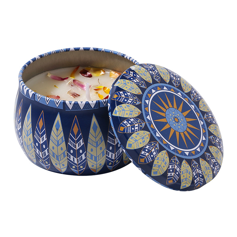 Factory direct sales tinplate can fragrance plant essential oil soybean wax Valentine's Day birthday romantic aromatherapy candle dried flowers deodorizing gift wholesale Item Picture