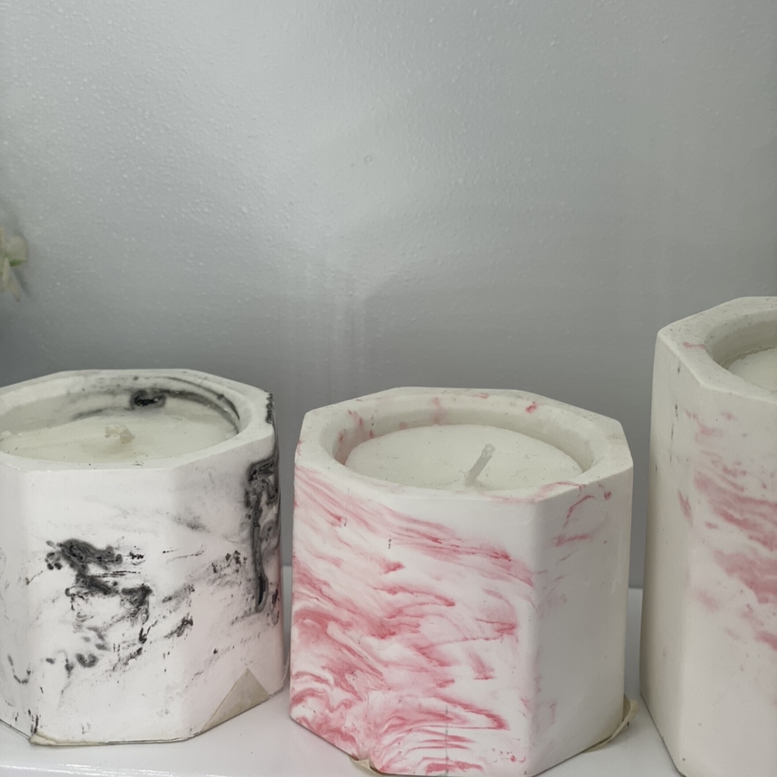 Marble textured candle Specification drawing