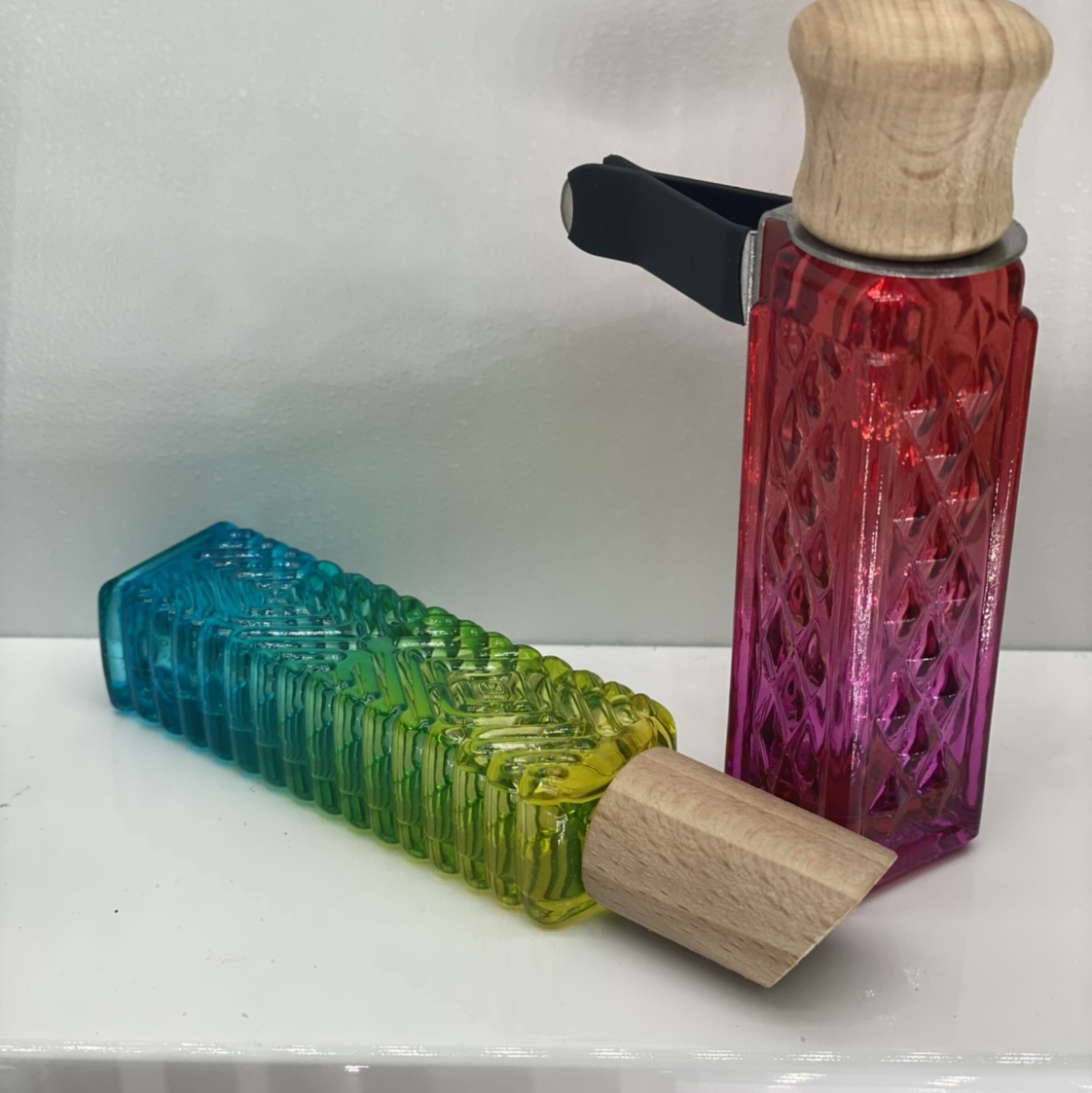 A colorful bottle of car perfume undefined
