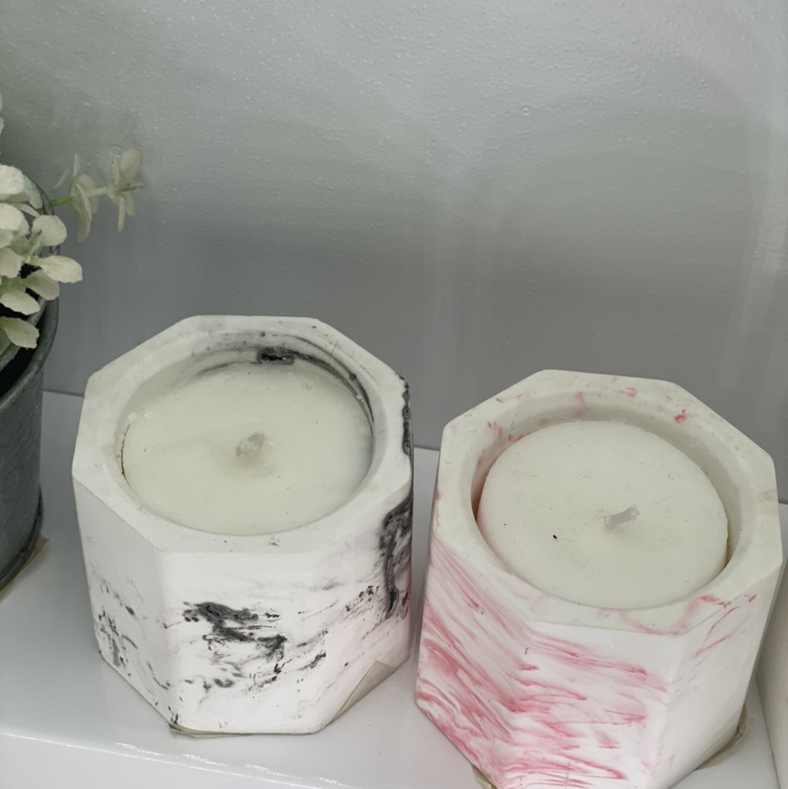 Marble textured candle undefined