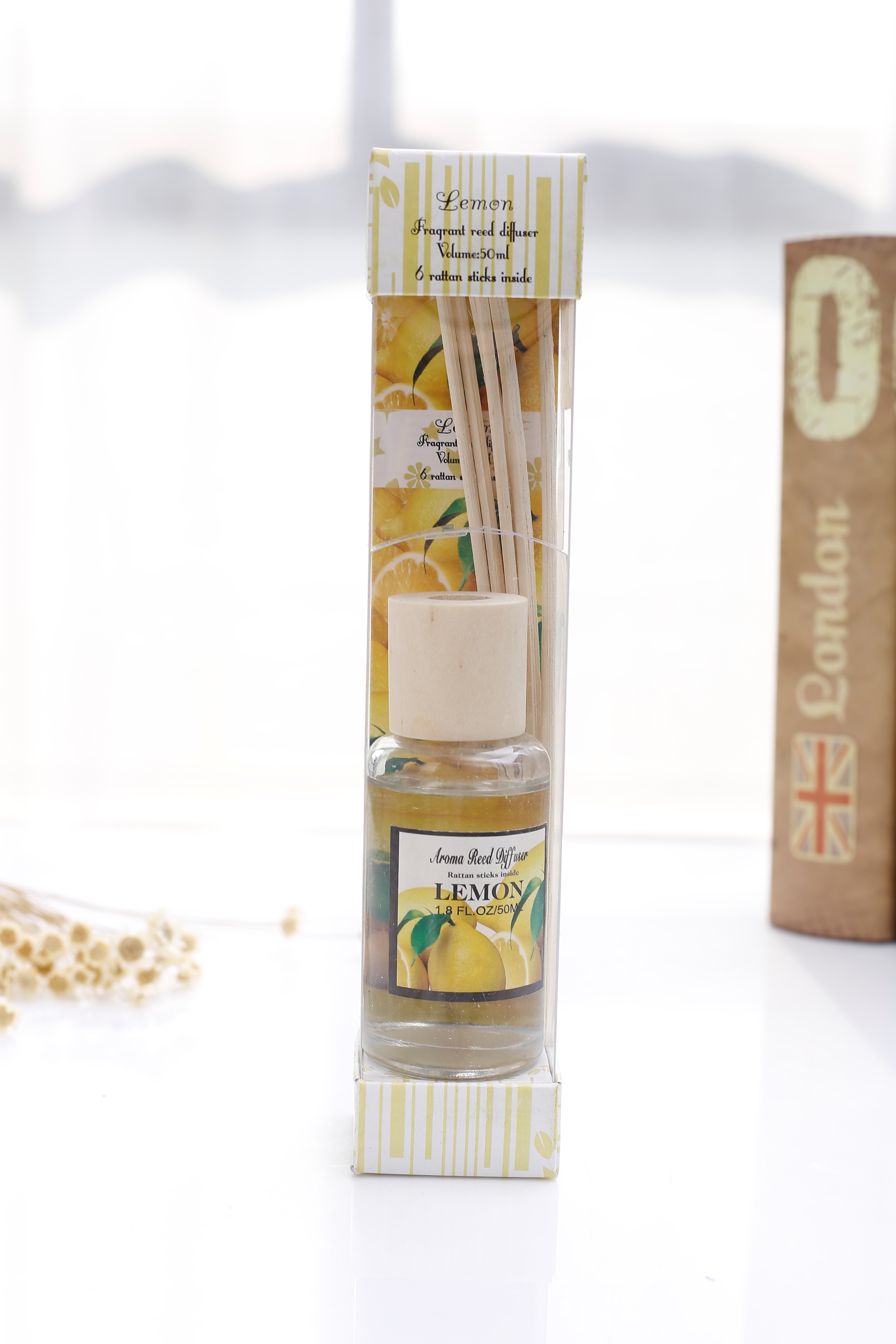 Non-fire aromatherapy Essential oil Set Indoor cane incense 50ML transparent round bottle aromatherapy full figure