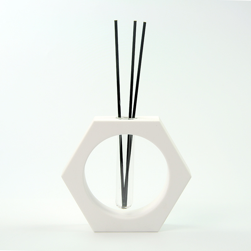 Geometric Hexagon gypsum cement Fire Free Aromatherapy bedroom indoor Japanese tea air freshener fragrance deodorizing volatile liquid wholesale Specification drawing