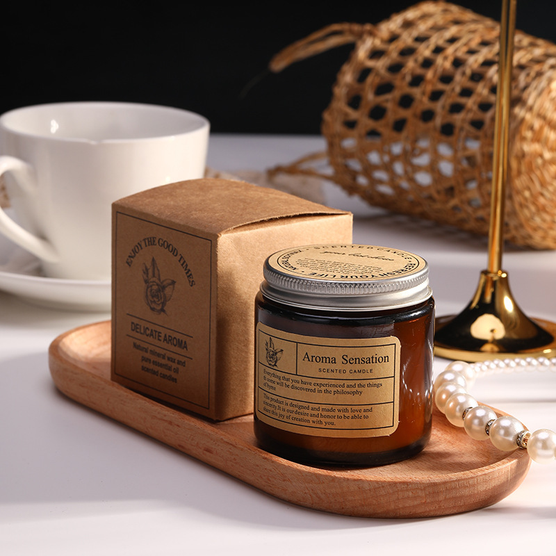 Scented candle soybean wax romantic fragrance with hand gift box set scented candle wholesale details Picture