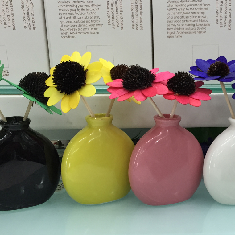 Sunflower flat color oval ceramic bottle Bridal New Year aromatherapy Application Scenario