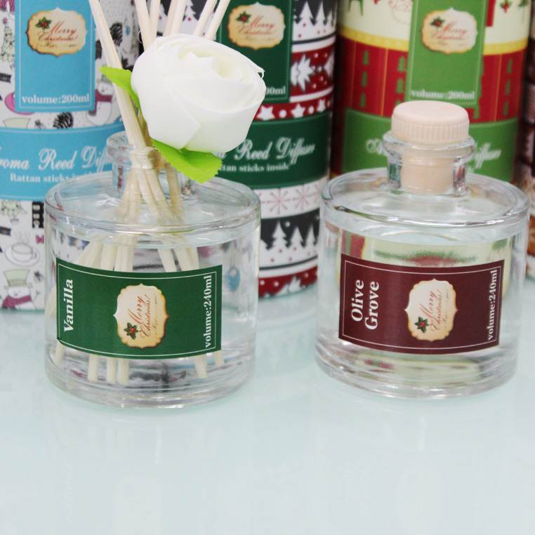 Christmas Gift Transparent large round bottle color cylinder gift box No incense room wn-033 fragrant Specification drawing