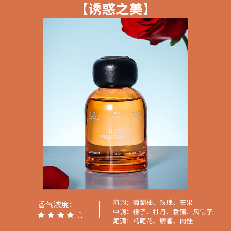 Fire Free Aromatherapy perfume 110ml Indoor lasting fragrance Bedroom light fragrance scent removal incense volatile liquid Holiday gift decoration wholesale Specification drawing