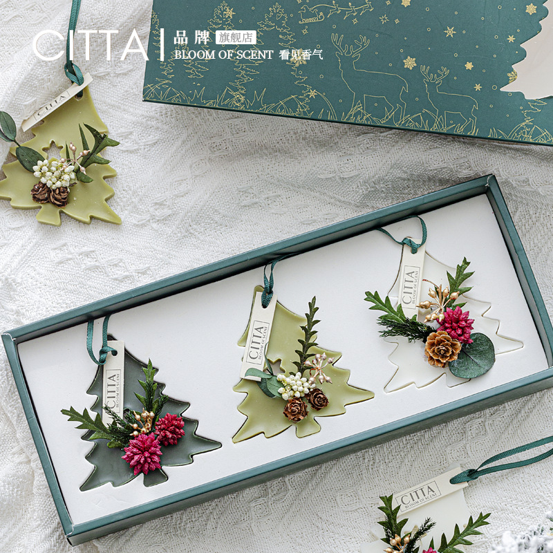 New fragrance aromatherapy wax piece gift box wardrobe solid perfume paste dried flowers accompanied by hand gift wholesale citta fragrance pendant manufacturers direct sales details Picture