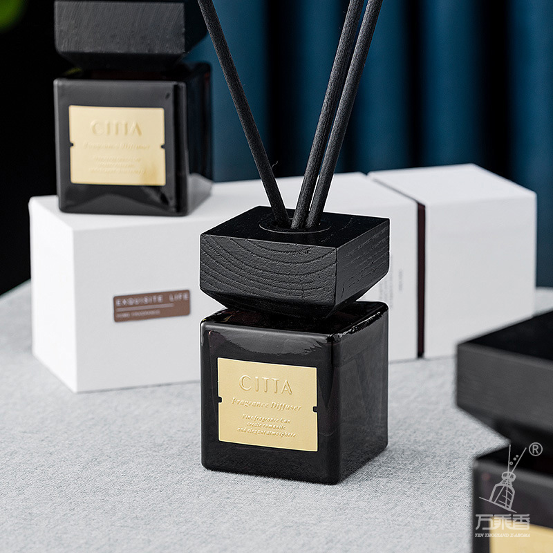 Factory direct fragrance set hotel fragrance freshener wood cover rattan no fire aromatherapy essential oil toilet odor removal 100ml perfume wholesale Specification drawing