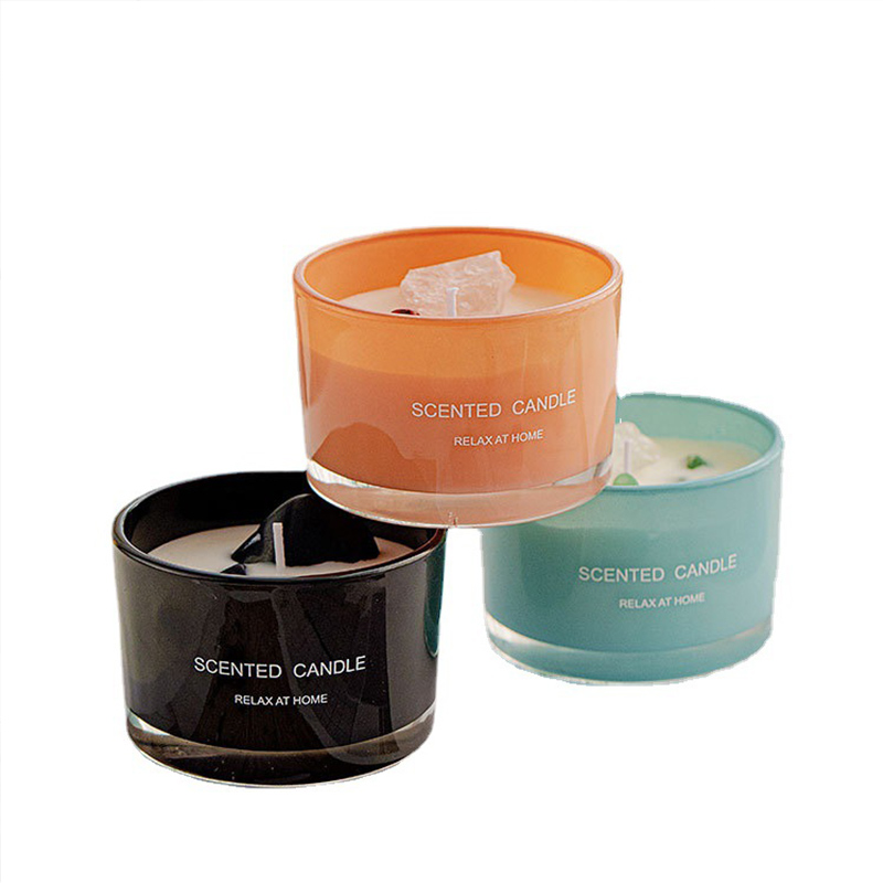 Aromatherapy candle with high temperature with hand gift box soybean wax macaron series of new fragrance lovely wind custom wholesale Item Picture