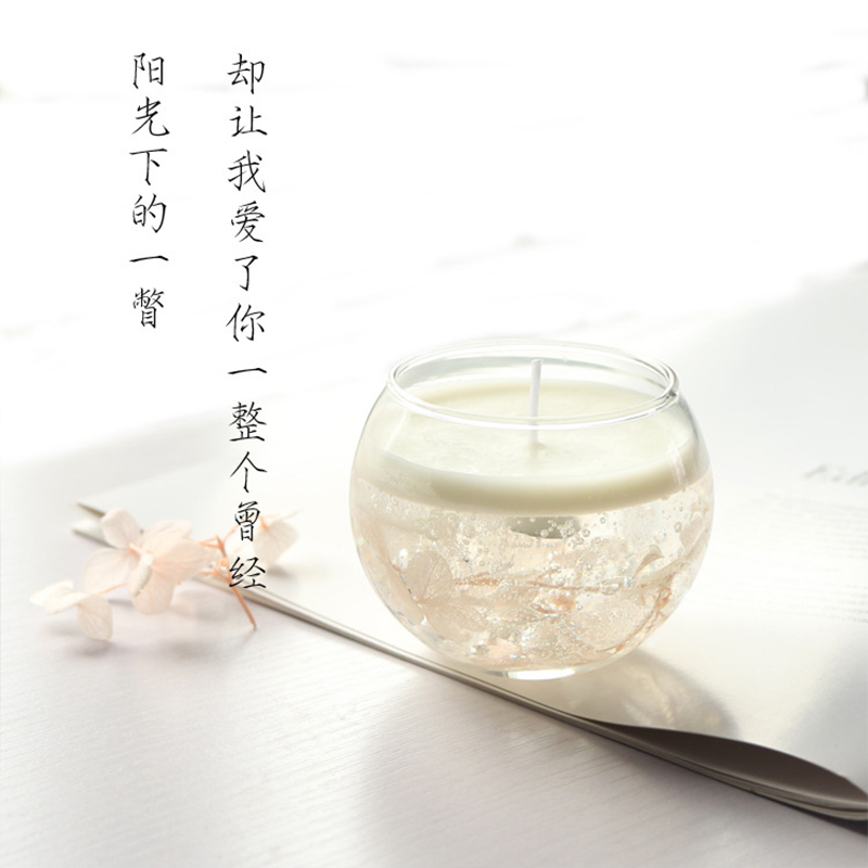 Dried flower Immortal Flower Fragrance scented candle cup birthday gift with hand gift glass soybean candle lamp wholesale Application Scenario
