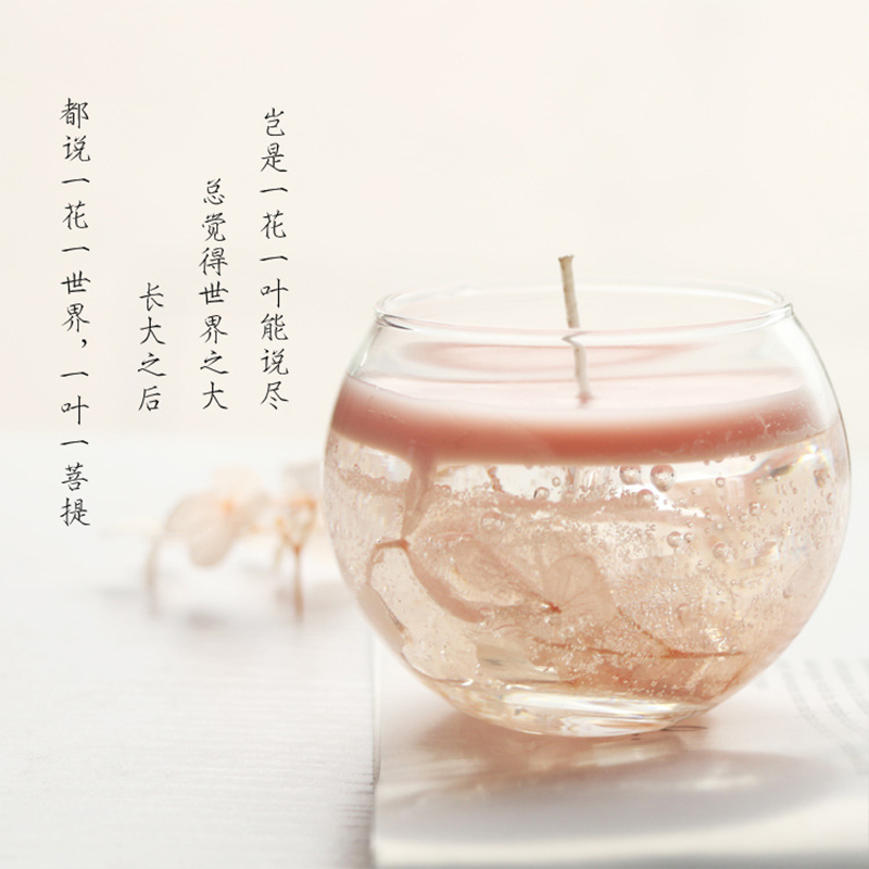 Dried flower Immortal Flower Fragrance scented candle cup birthday gift with hand gift glass soybean candle lamp wholesale Specification drawing