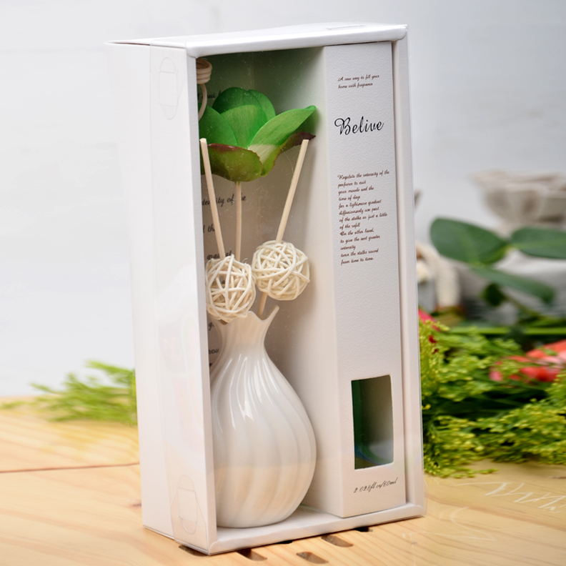 Aromatherapy in a room without fire in a porcelain white ceramic bottle Application Scenario
