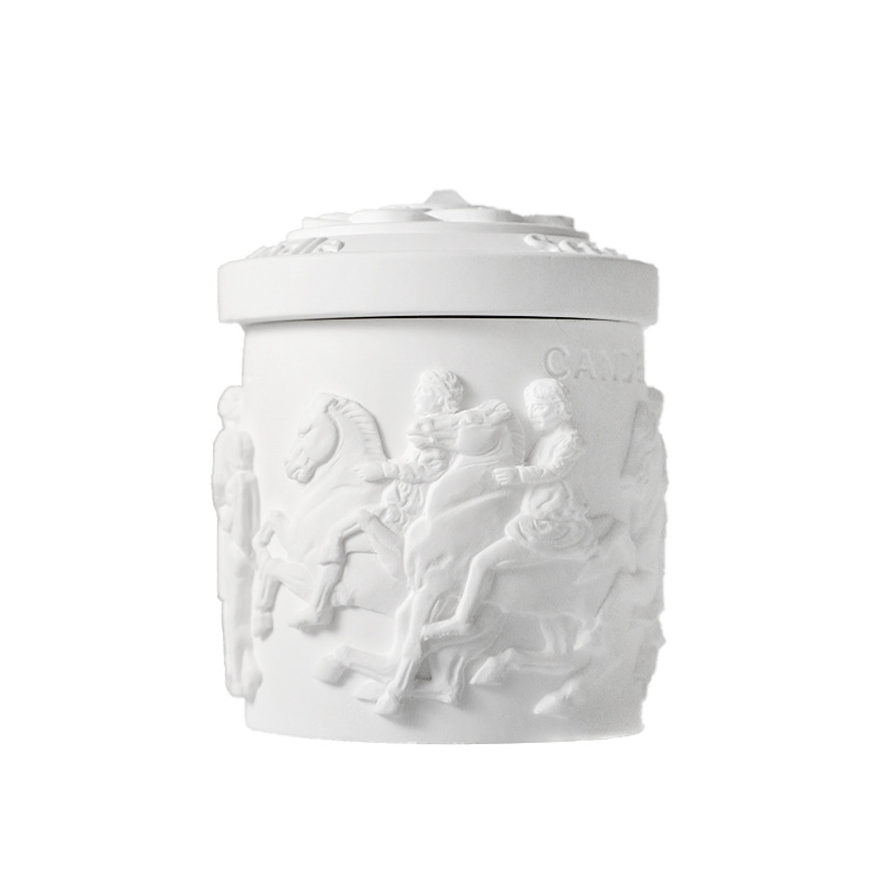 Scented candle Retro gypsum cup bedroom decoration soy wax scented candle accompanied by hand gift wholesale Item Picture