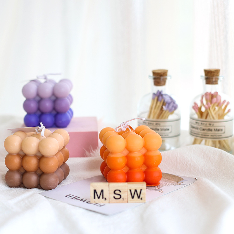 Rubik's Cube scented candle soybean wax Nordic essential oil spot creative deodorizing fragrance diy decoration handcrafted with hand gift details Picture