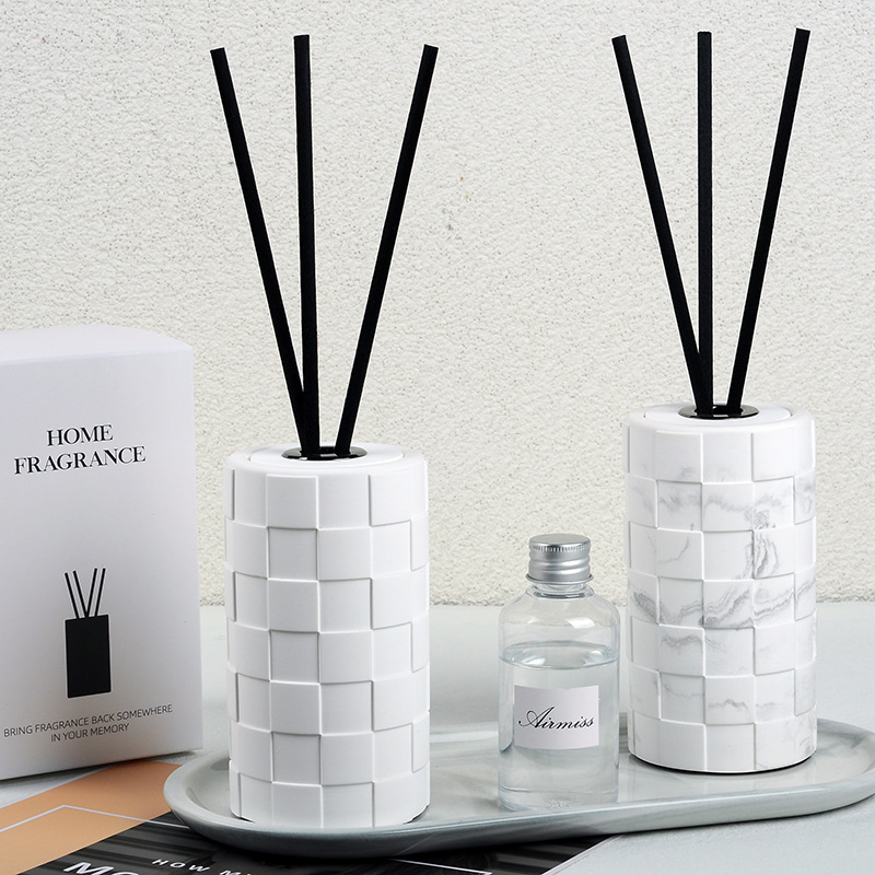 Manufacturers direct sales of circular Mosaic decoration indoor air fresh, odor and fire free aromatherapy fragrance volatile liquid set wholesale Specification drawing