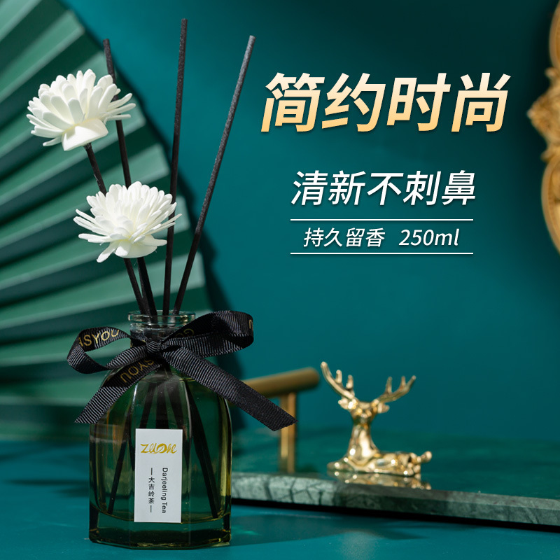 New non-fire aromatherapy black square bottle rattan dried flower Aromatherapy home fragrance fragrance gift wholesale details Picture