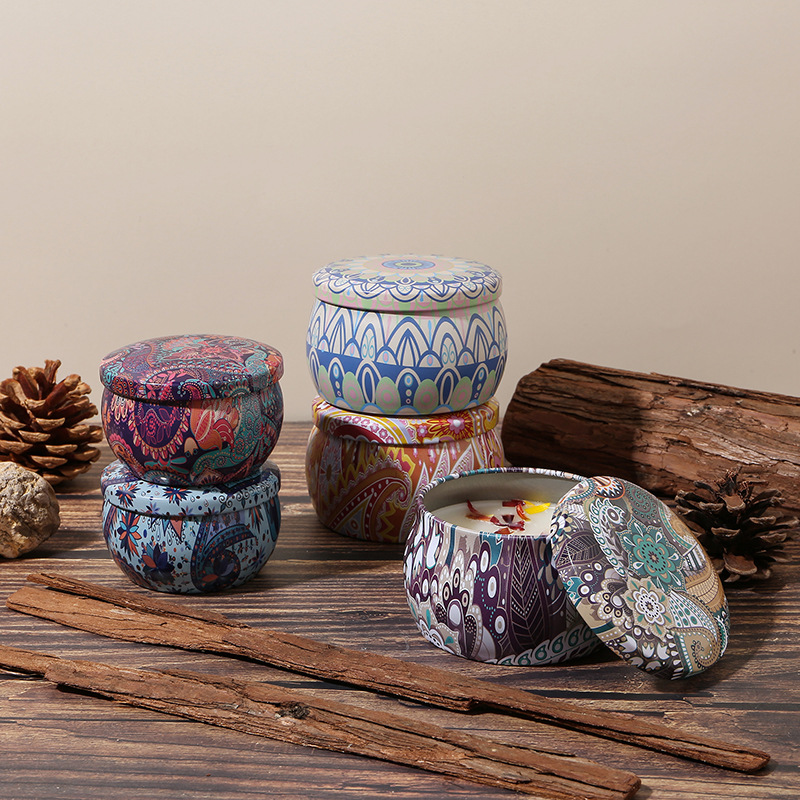 Factory direct sales tinplate can fragrance plant essential oil soybean wax Valentine's Day birthday romantic aromatherapy candle dried flowers deodorizing gift wholesale
