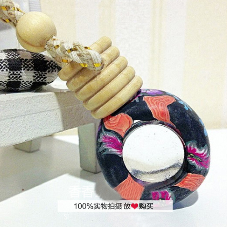 Semi - round clay bottle car perfume car accessories car aromatherapy