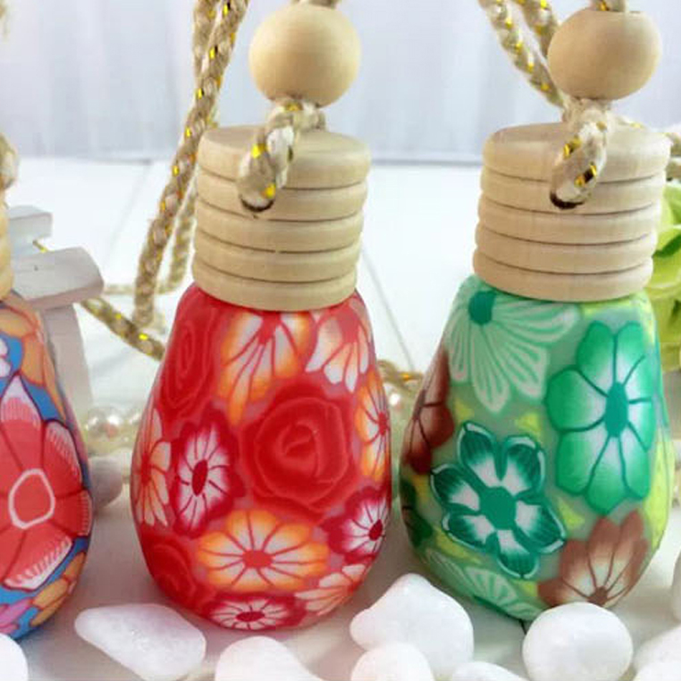 New clay bottle car perfume pendant car aromatherapy