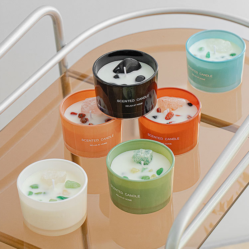 Aromatherapy candle with high temperature with hand gift box soybean wax macaron series of new fragrance lovely wind custom wholesale